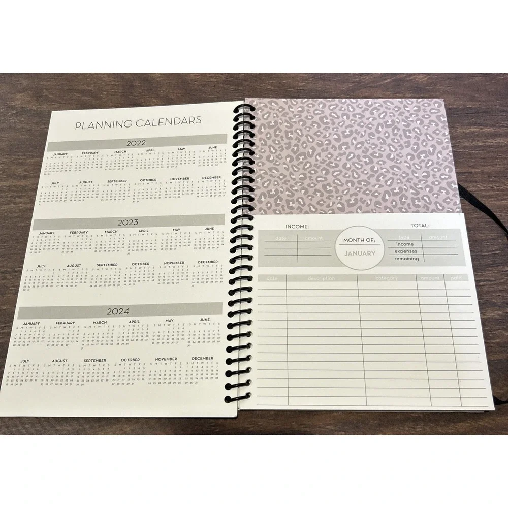 Home Finance Bill Organizer w/ Monthly Pockets Budget Planner Animal Print